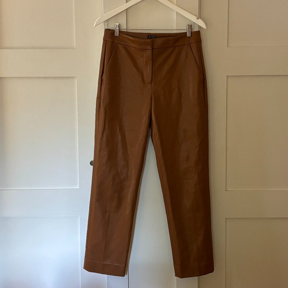 JCrew brown faux leather pant